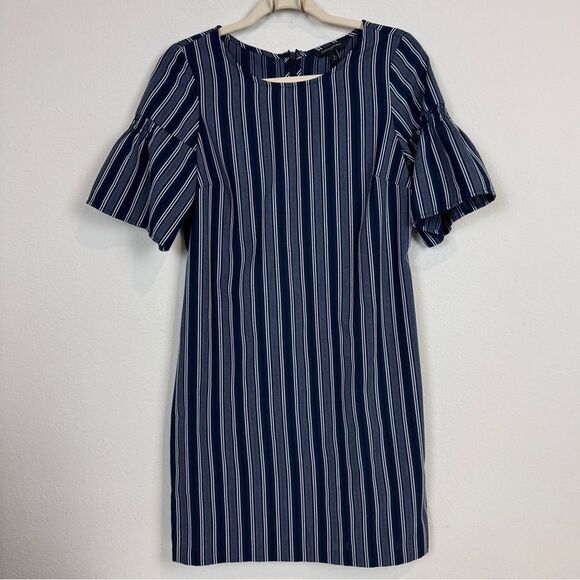 Banana Republic Factory Navy Striped Shift Mini Dress 6 - Picture 1 of 8